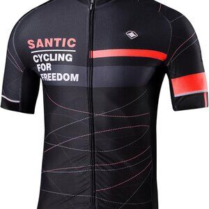 Santic Cycling Jersey Men's Short Sleeve Tops Mountain Biking Shirts Bicycle